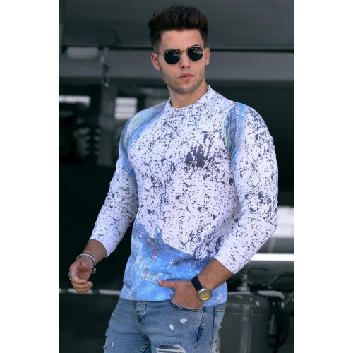 Madmext Baskılı Beyaz Sweatshirt 1656 - Beyaz Madmext Baskılı Beyaz Sweatshirt 1656 - Beyaz
