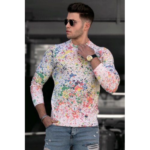 Madmext Baskılı Beyaz Sweatshirt 1658 - Beyaz Madmext Baskılı Beyaz Sweatshirt 1658 - Beyaz